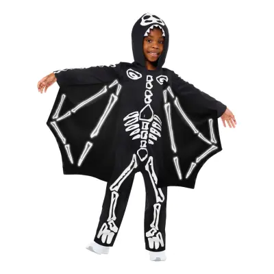 Skelett med Vingar Barn Maskeraddräkt - Small