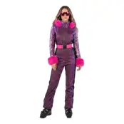 Skidoverall Snake Print med Rosa Fuskpäls Maskeraddräkt - 40