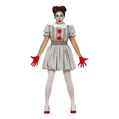 Skräckclown Dam Maskeraddräkt - Medium