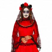 Slöja med Rosor Day of the Dead - One size