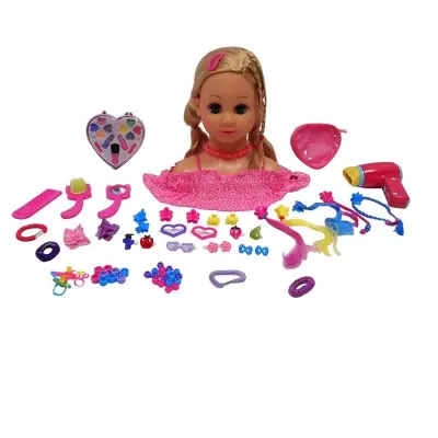 Sminkhuvud med tillbehör Blont hår