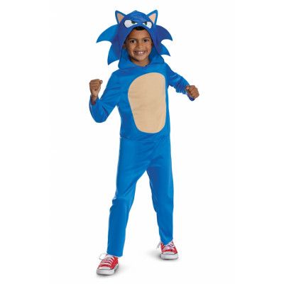 Sonic Utklädning Jumpsuit : Model - M (7-8 år) - Sonic -  Leksaksaffären