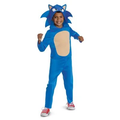 Sonic Utklädning Jumpsuit : Model - S (4-6 år) - Sonic -  Leksaksaffären