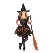 Spöklig Spindelhäxa Barn Maskeraddräkt - Small