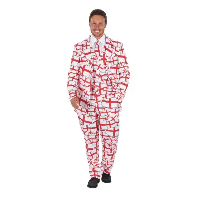 St George Englands Flagga Kostym Maskeraddräkt - Medium