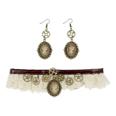 Steampunk Kraghalsband och Örhängen