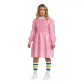 Stranger Things Eleven Rosa Teen Maskeraddräkt - X-Large