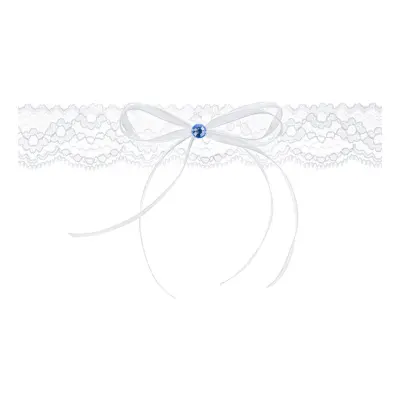 Strumpeband Vit med Rosett - One size