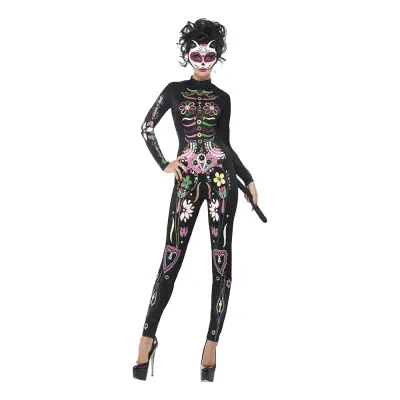 Sugar Skull Katt Maskeraddräkt - Small