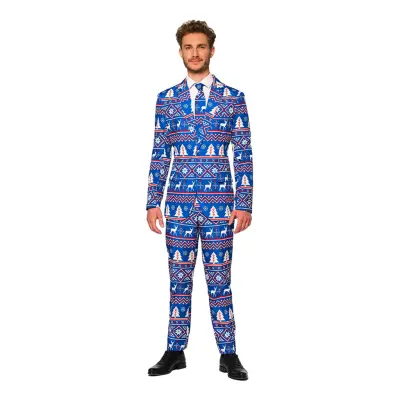 Suitmeister Christmas Blue Nordic Kostym - Small