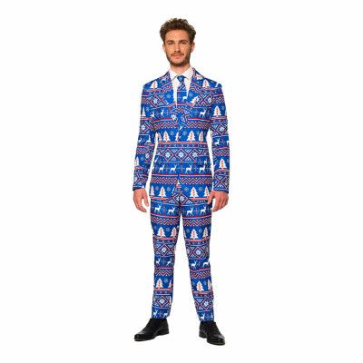 Suitmeister Christmas Blue Nordic Kostym - X-Large