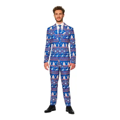 Suitmeister Christmas Blue Nordic Kostym - X-Large
