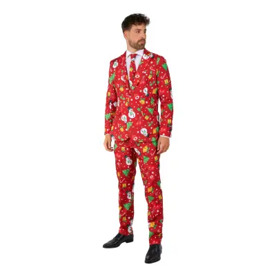 Suitmeister Christmas Red Icons Light Up Kostym - Large