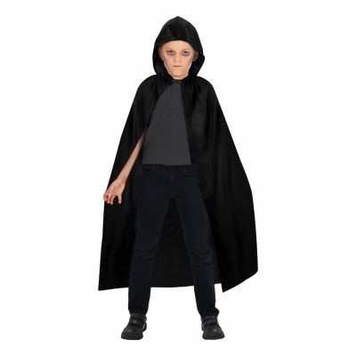 Svart Cape med Huva för Barn