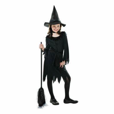 Svart Häxa Barn Maskeraddräkt - Medium