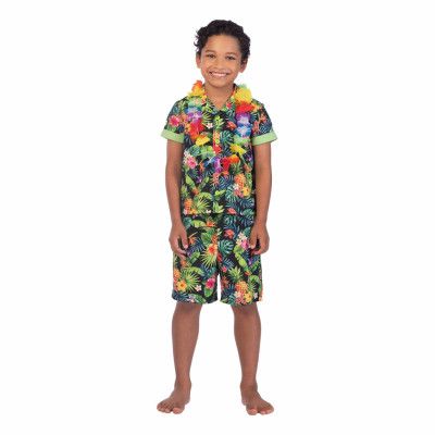 Svart Hawaiiset Barn Maskeraddräkt - Large