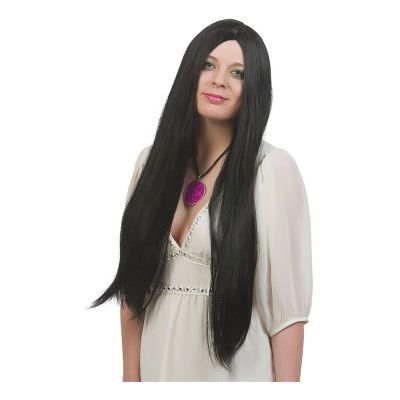 Svart Peruk Lång - One size