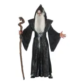 Svart Trollkarl Maskeraddräkt - Large/X-Large