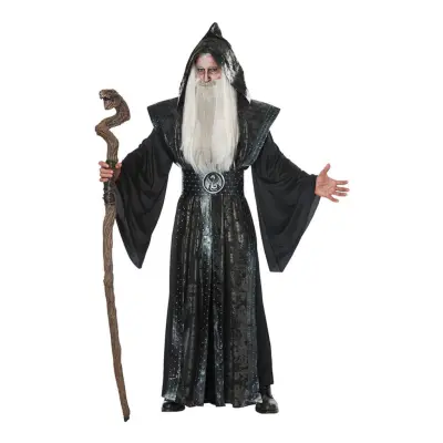 Svart Trollkarl Maskeraddräkt - Large/X-Large