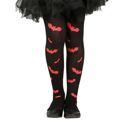 Svarta Strumpbyxor med Fladdermöss för Barn - 3-6 år