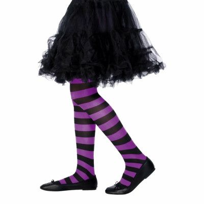 Svart/Lila Strumpbyxor för Barn - One size
