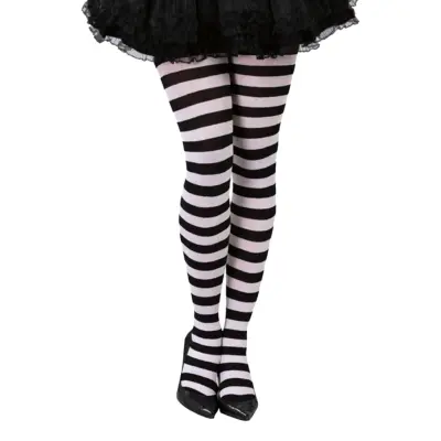 Svart/Vita Randiga Strumpbyxor - One size