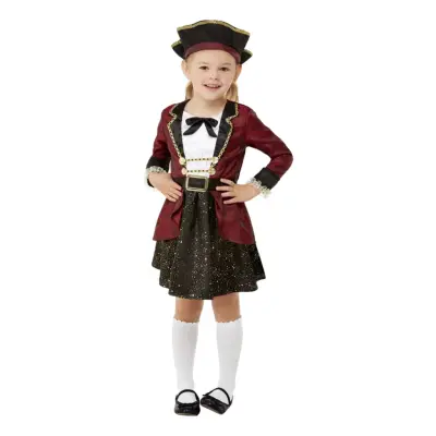 Swashbuckler Pirat Barn Klänning Maskeraddräkt - Small