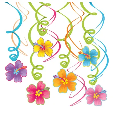 Swirls Hawaii Hängande Dekoration - 12-pack