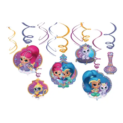 Swirls Shimmer & Shine Hängande Dekoration - 6-pack