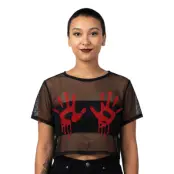 T-shirt i Mesh Blodiga Händer Dam - One size