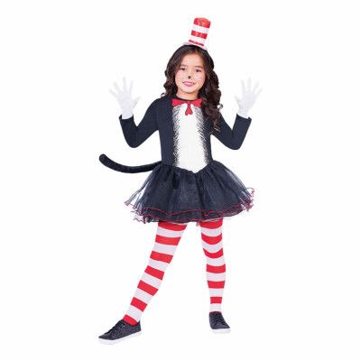 Katten i Hatten Klänning Barn Maskeraddräkt - Medium