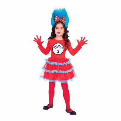 Thing One&Two Klänning Barn Maskeraddräkt - Medium