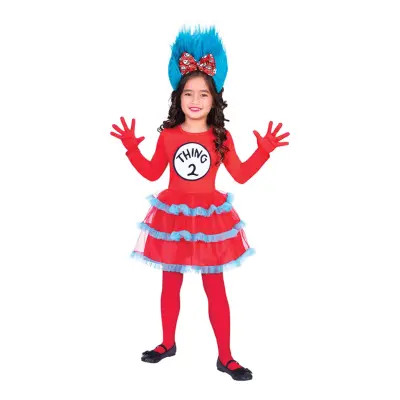Thing One&Two Klänning Barn Maskeraddräkt - Medium