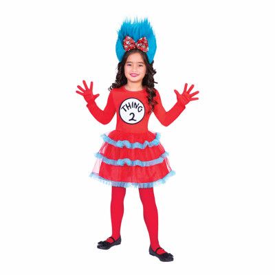 Thing One&Two Klänning Barn Maskeraddräkt - X-Large