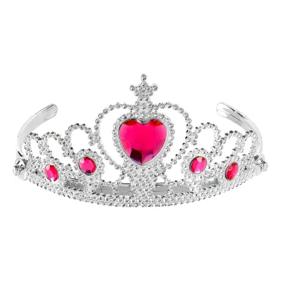 Tiara Silver med Rosa Stenar - One size