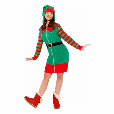 Tomtenisse Klänning med Huva Maskeraddräkt - Medium/Large