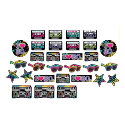 Totally 80's Pappersdekorationer - 30-pack