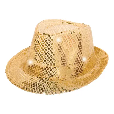 Trilby paljetthatt Guld LED