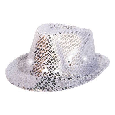 Trilby Paljetthatt Silver LED - One size