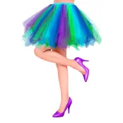 Tyllkjol Blå/Grön/Lila - One size