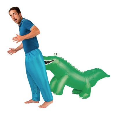 Uppblåsbar Bitande Krokodil Maskeraddräkt - One size