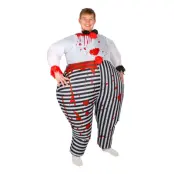 Uppblåsbar Blodig Clown Maskeraddräkt - One size