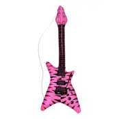 Uppblåsbar Elgitarr Zebramönstrad Rosa