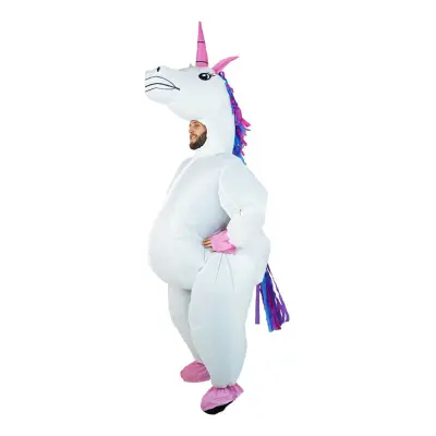 Uppblåsbar Enhörning Maskeraddräkt - One size