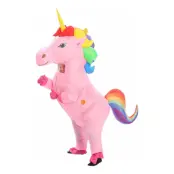 Uppblåsbar Enhörning med Regnbågsfärgad Man Maskeraddräkt - One size