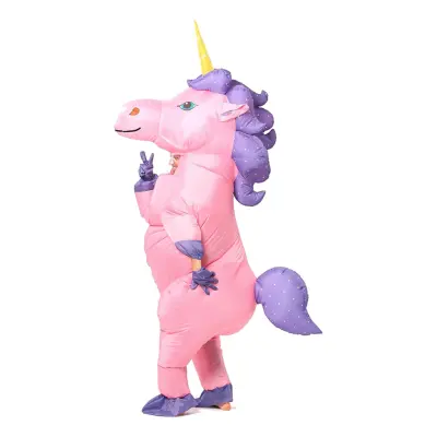 Uppblåsbar Enhörning Rosa Maskeraddräkt - One size