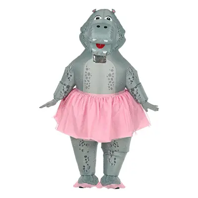 Uppblåsbar Flodhäst Ballerina Maskeraddräkt - One size