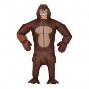 Uppblåsbar Gorilla Brun Maskeraddräkt - One Size