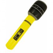 Uppblåsbar Neongul Mikrofon 40 cm