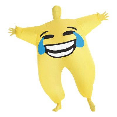 Uppblåsbar Skrattande Emoji Maskeraddräkt - One size